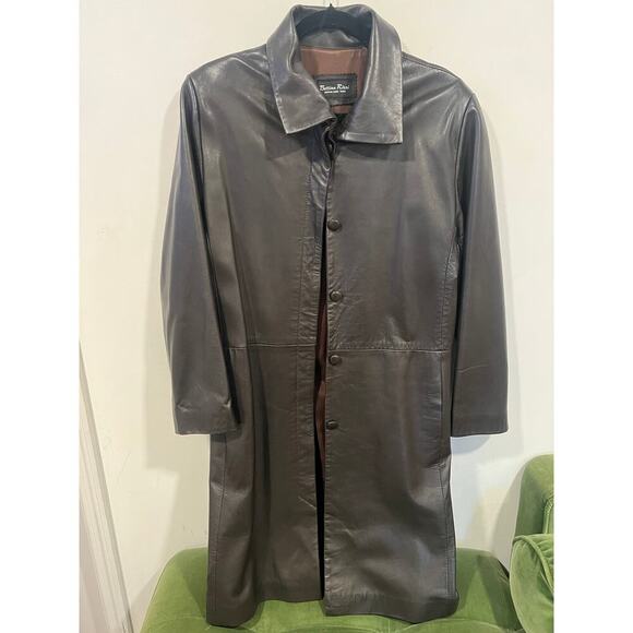 Bettina Rizzi Buenos Aires Brown Soft Long Leather Minimalist Jacket size S/M - Picture 5 of 15